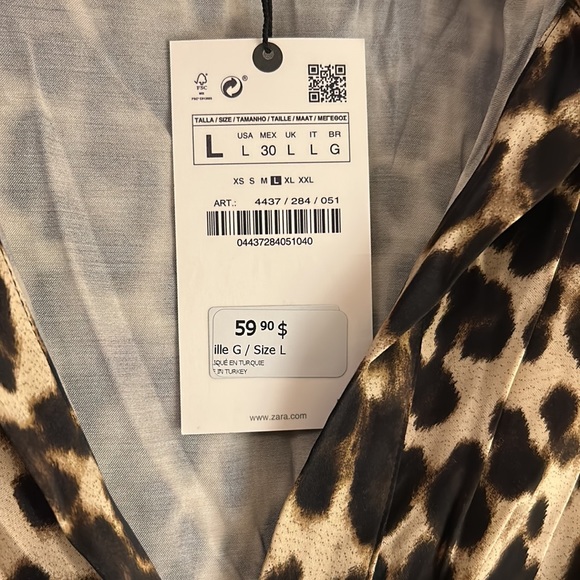 Zara Leopard Print Ruched Blouse - Brand new - never worn - Picture 2 of 3